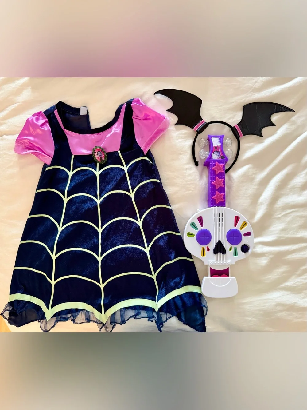 Disney Vampirina Costume - includes headband, wings and music guitar